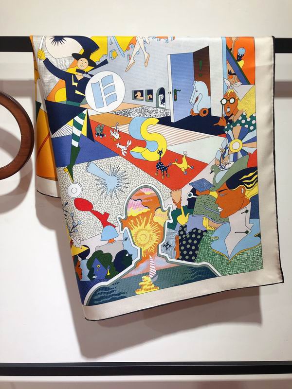 Hermes silk Scarf 90X90cm E14
